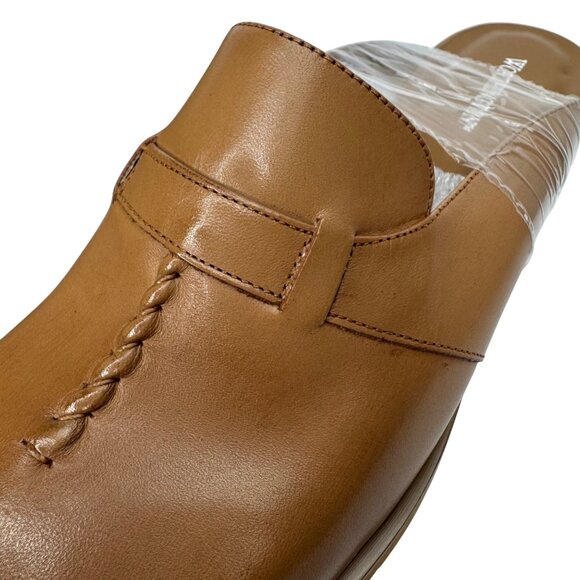 Vintage Worthington‎ Tan Leather Slip-On Mules Small Heel Women's Size 8M - Picture 6 of 11